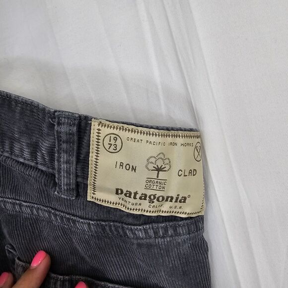 Patagonia Pants Mens 30X33 Gray Corduroy Chinos Straight Fit Casual Outdoor - Picture 8 of 10